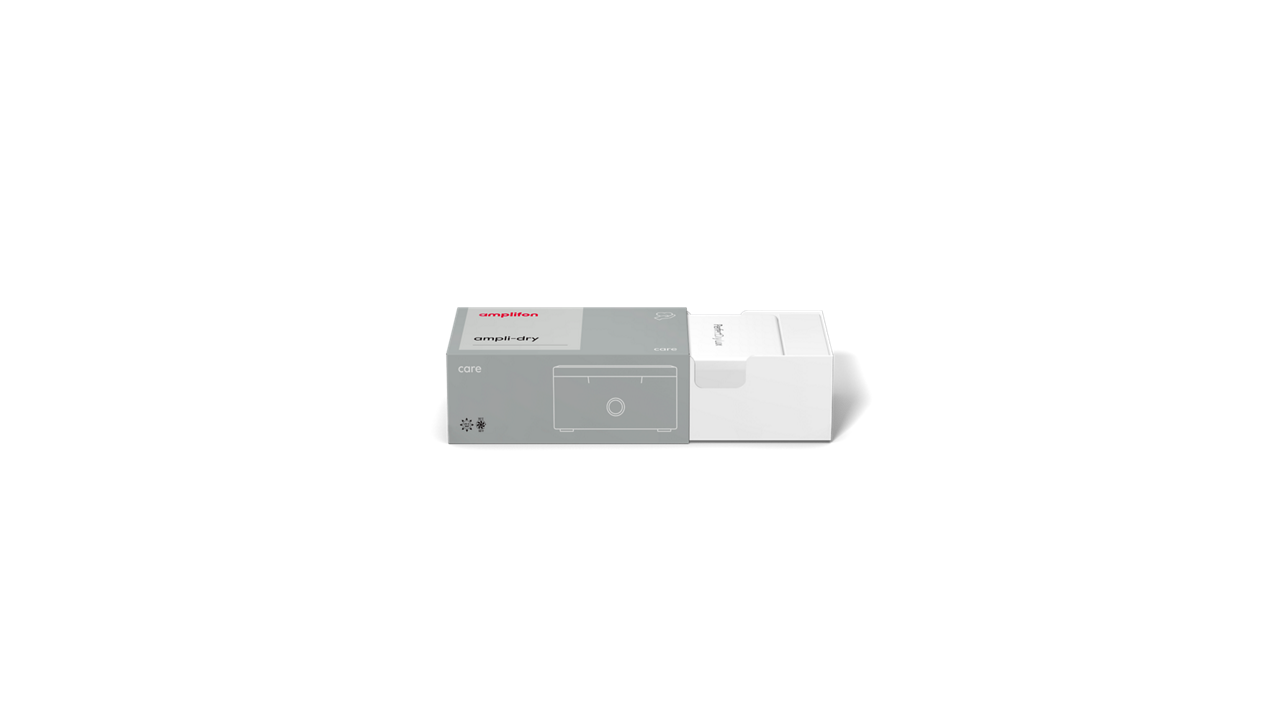 Compact grey and white device box