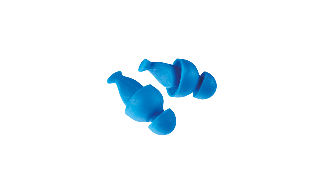 Blue plastic fish shaped toy pieces