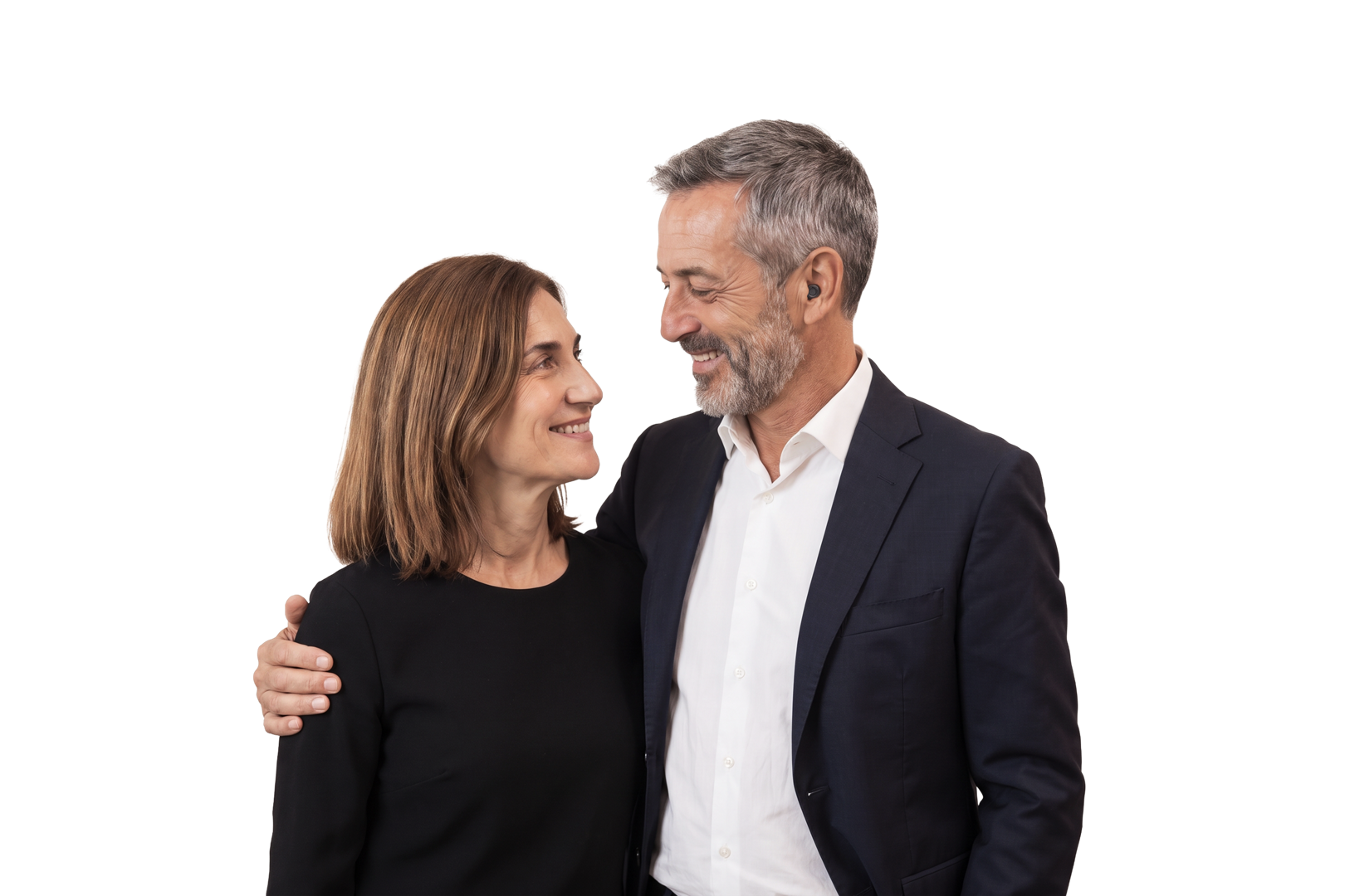 Happy mature couple laughing together