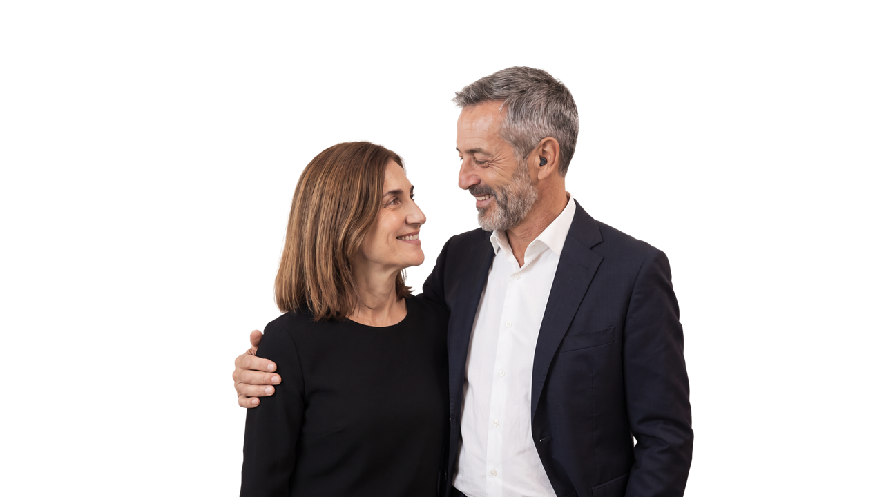 Happy mature couple laughing together