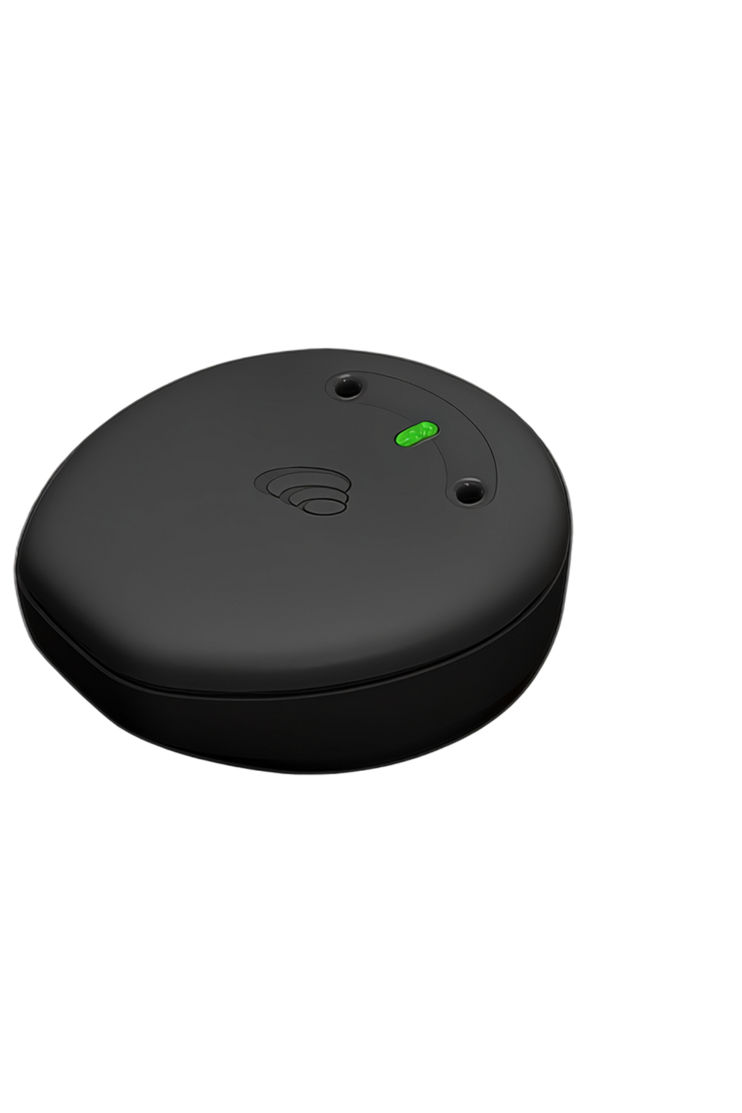 Small black wireless device with indicator light
