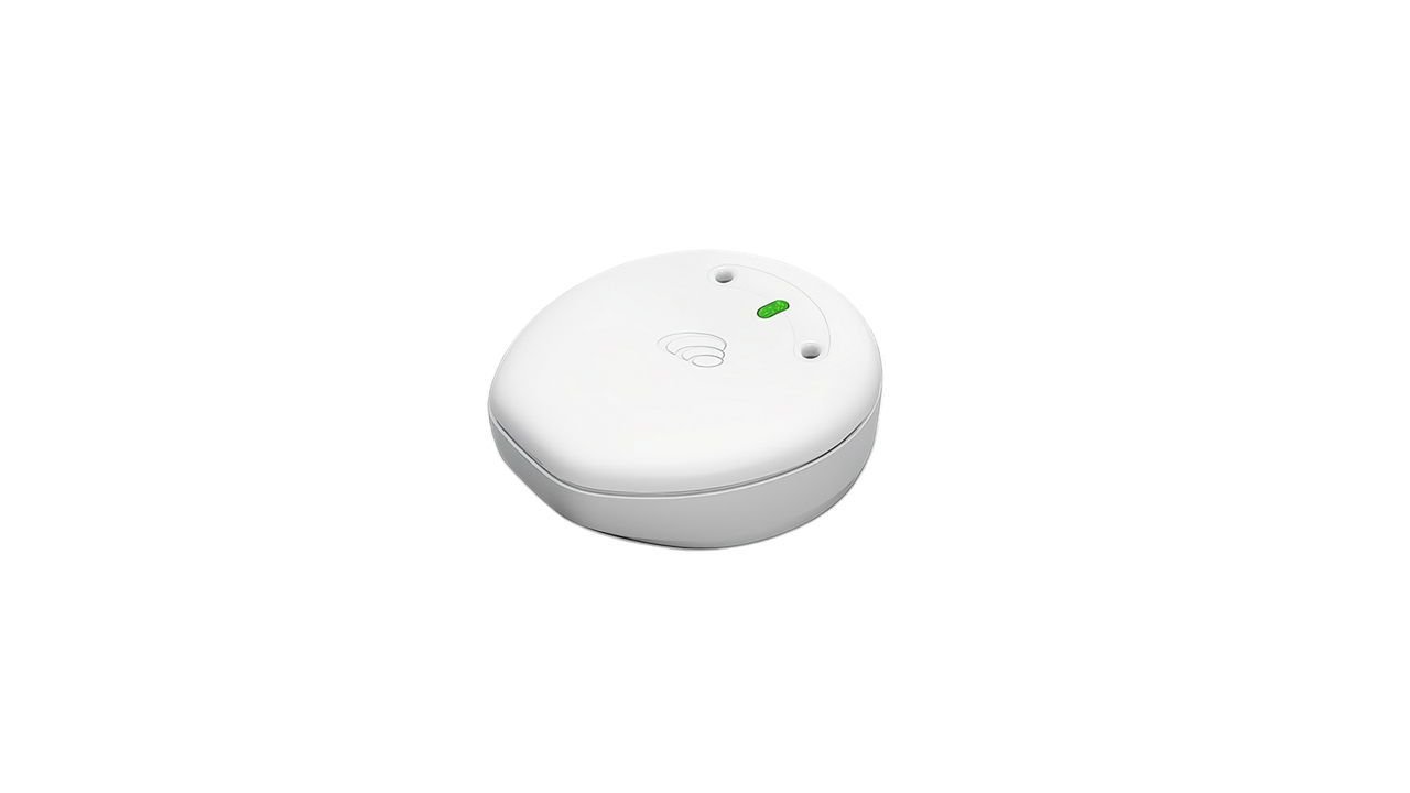 Small white electronic sensor device on white