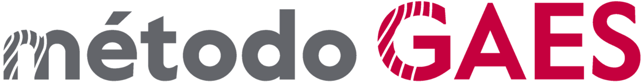 Método GAES wordmark in gray and red