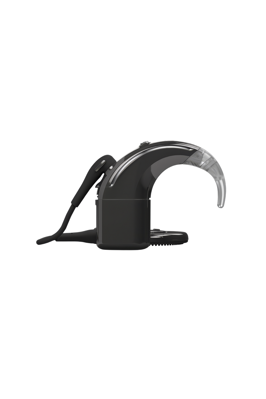 Black ergonomic handheld hook device side view