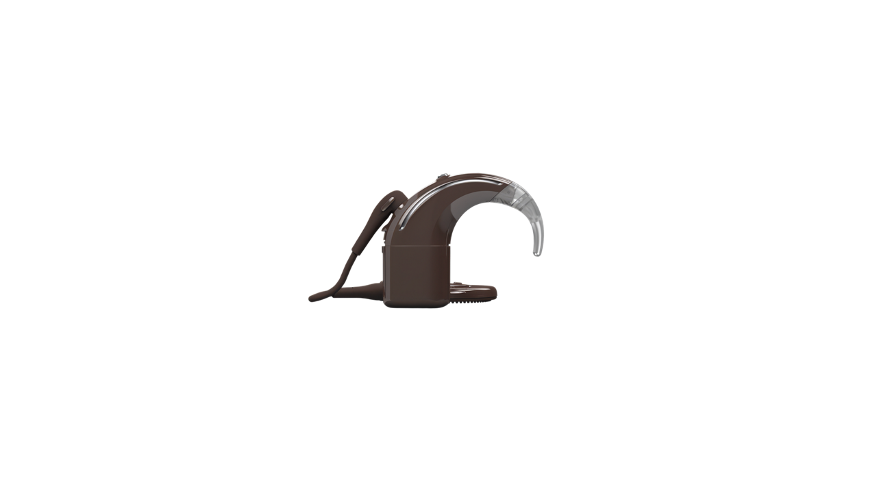 Brown plastic dispensing pump on white background