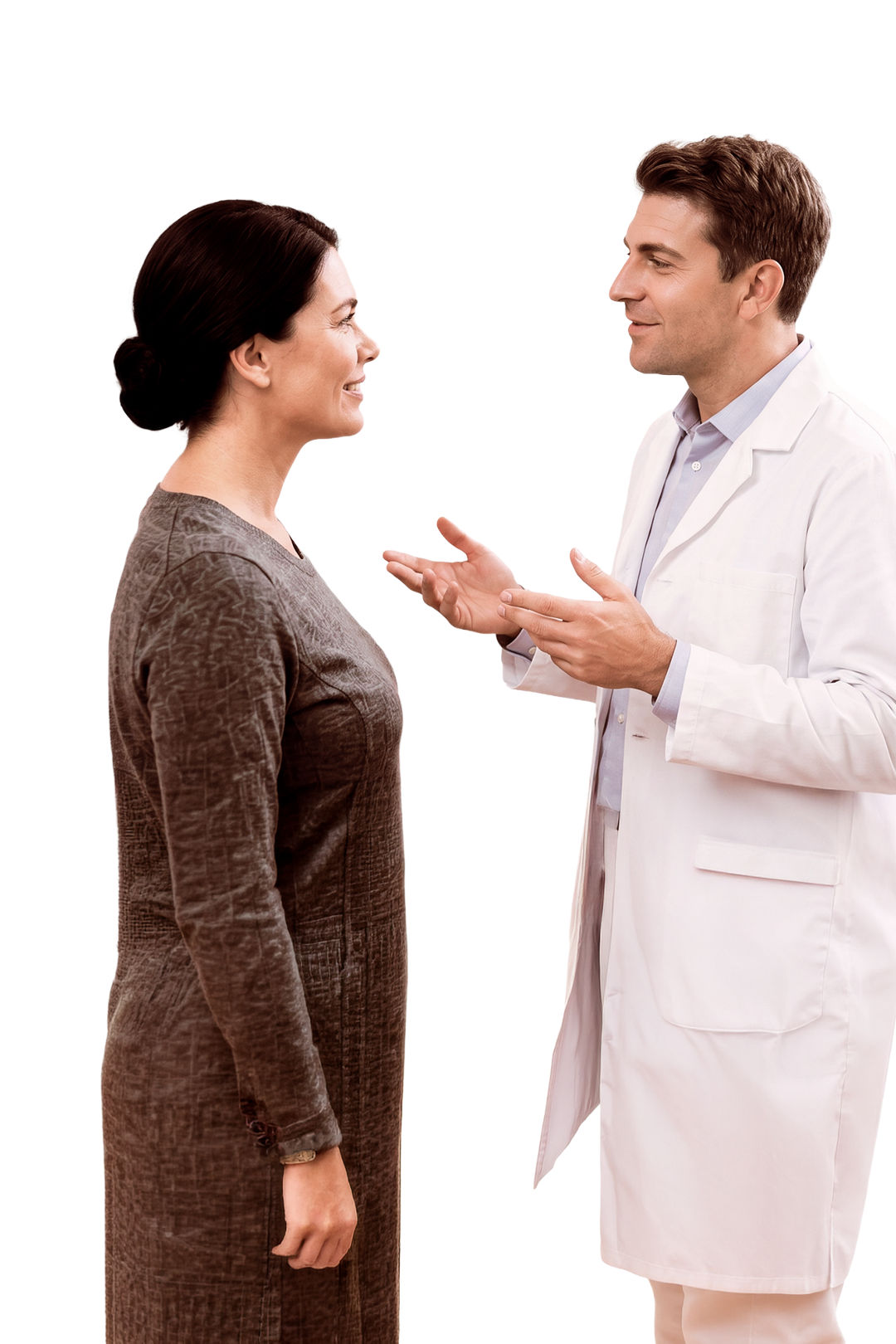 Doctor examining female patient's ear