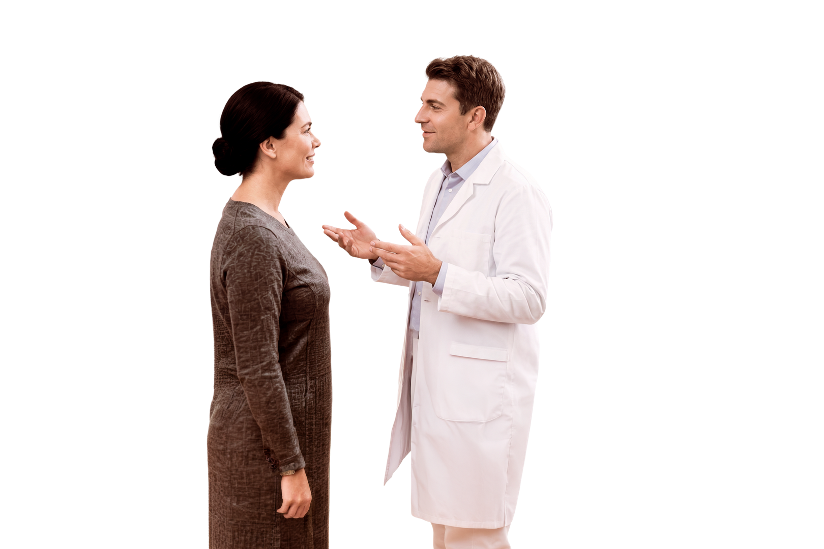 Doctor examining female patient's ear