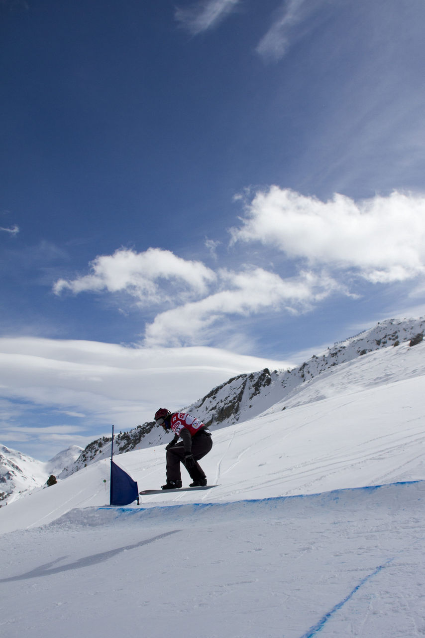 A skier jumping at the Grandvalira snowpark