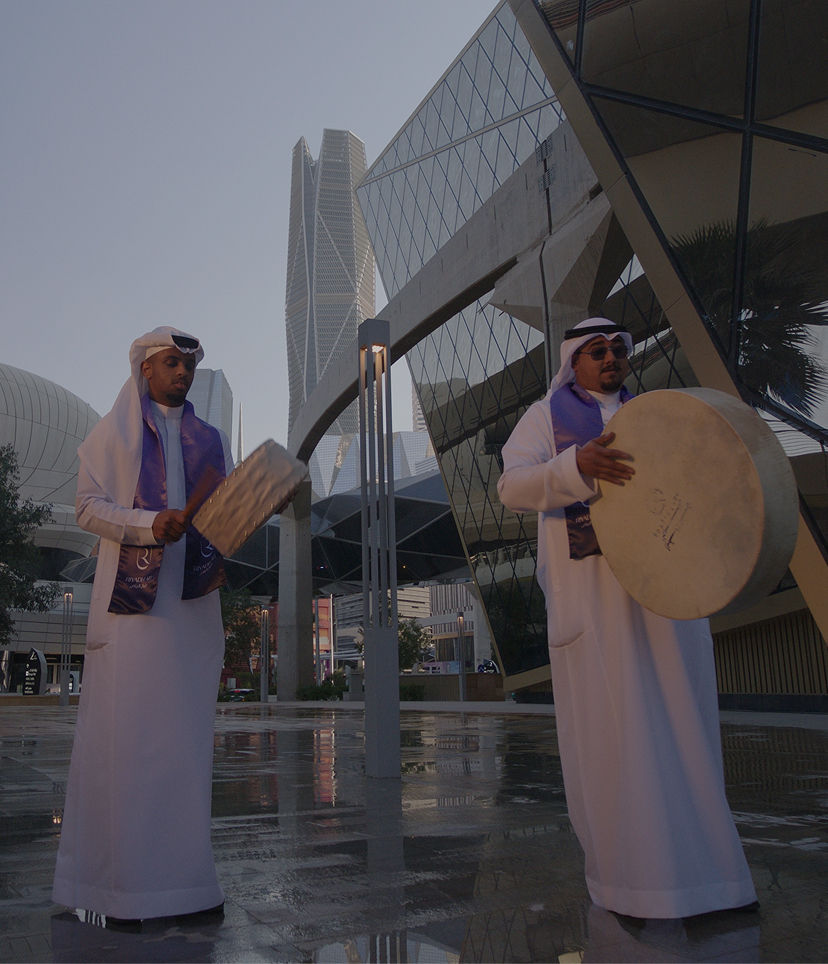 Playing drums at KAFD, Riyadh