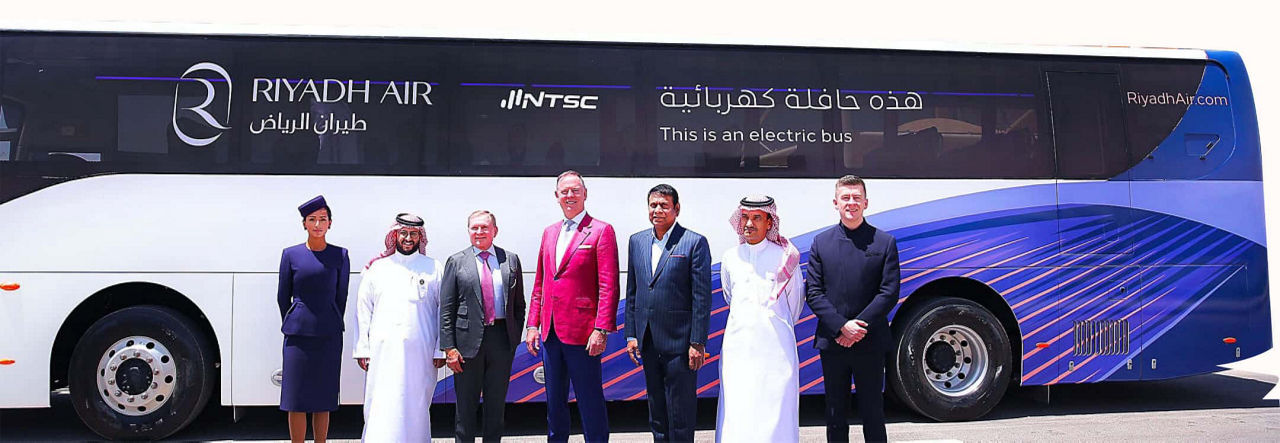 Riyadh Air launches its first electric coach for employee transport.