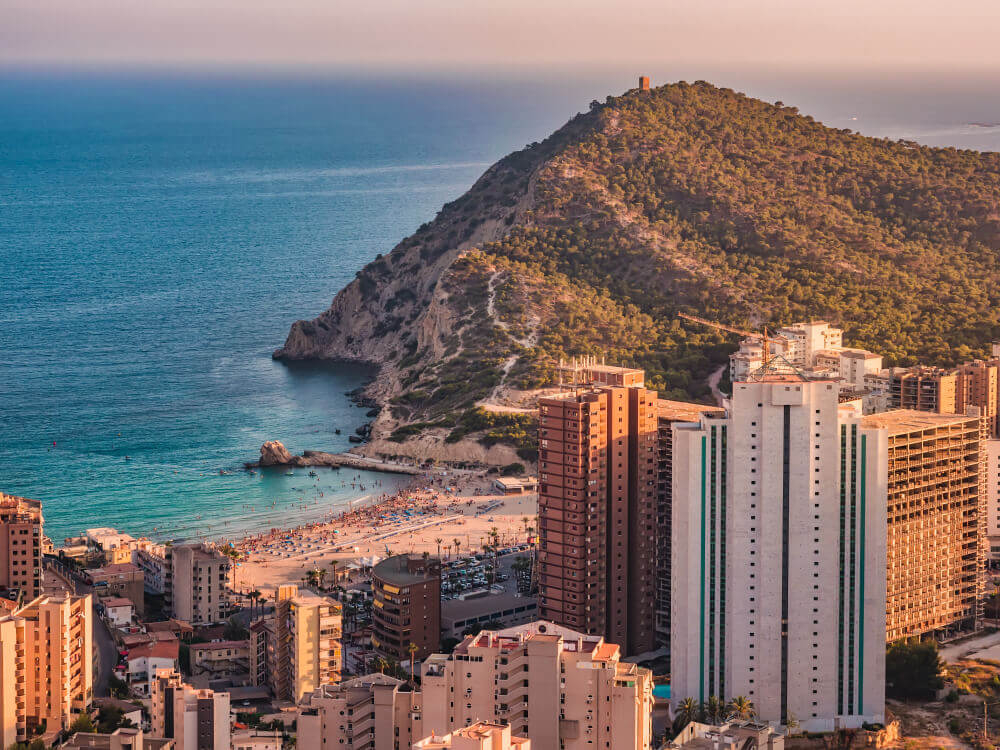 Finestrat: A city beach surrounded by skyscrapers