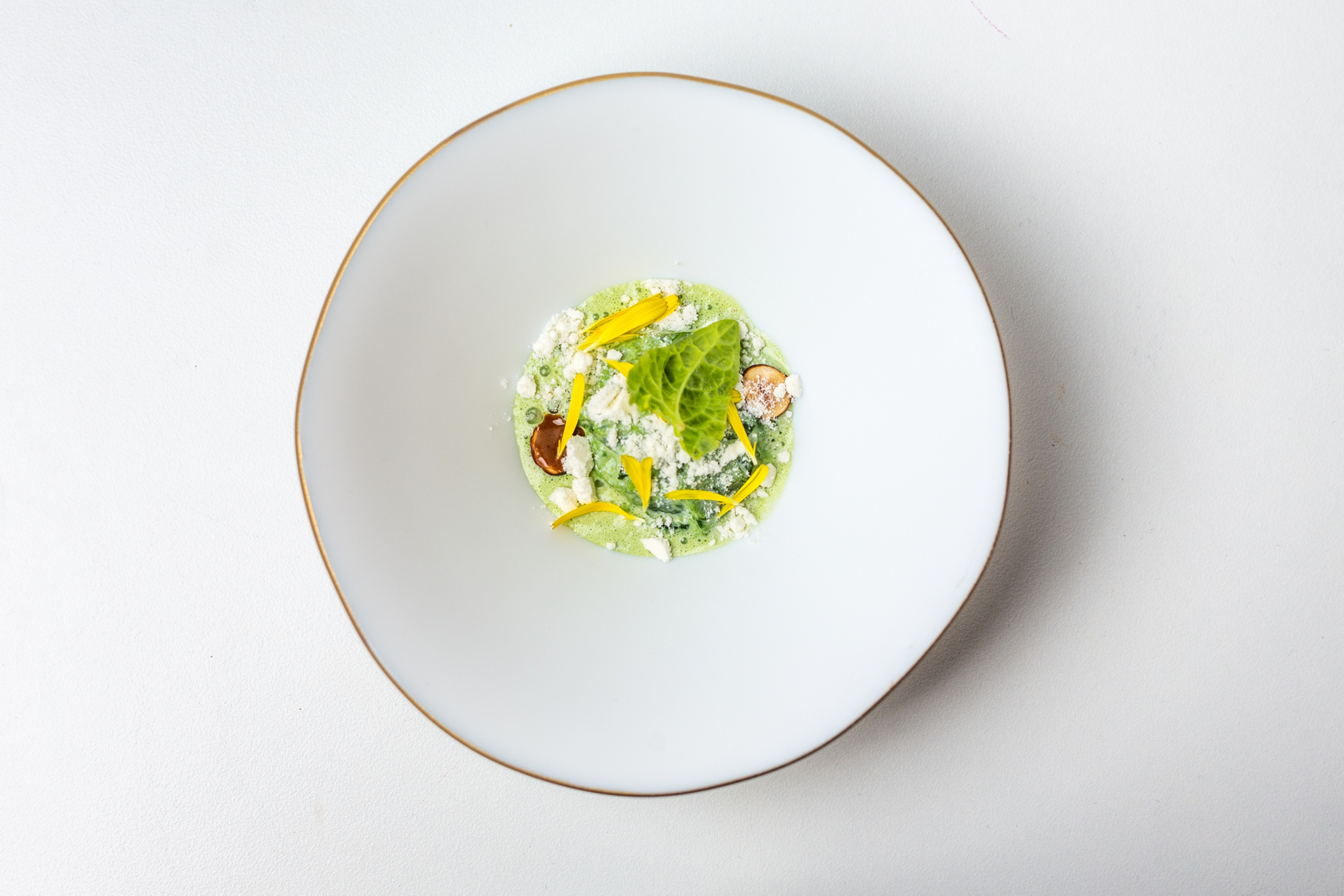 Spinach, double creamed spinach, trout roe