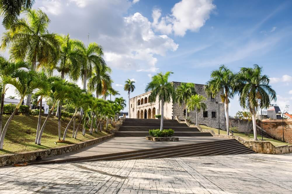 A view of Alcázar de Colón in the colonial city of Santo Domingo in the Dominican Republic.