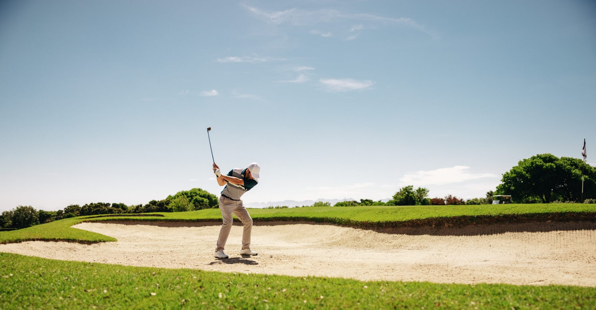 Golf: Man playing golf in Lanzarote