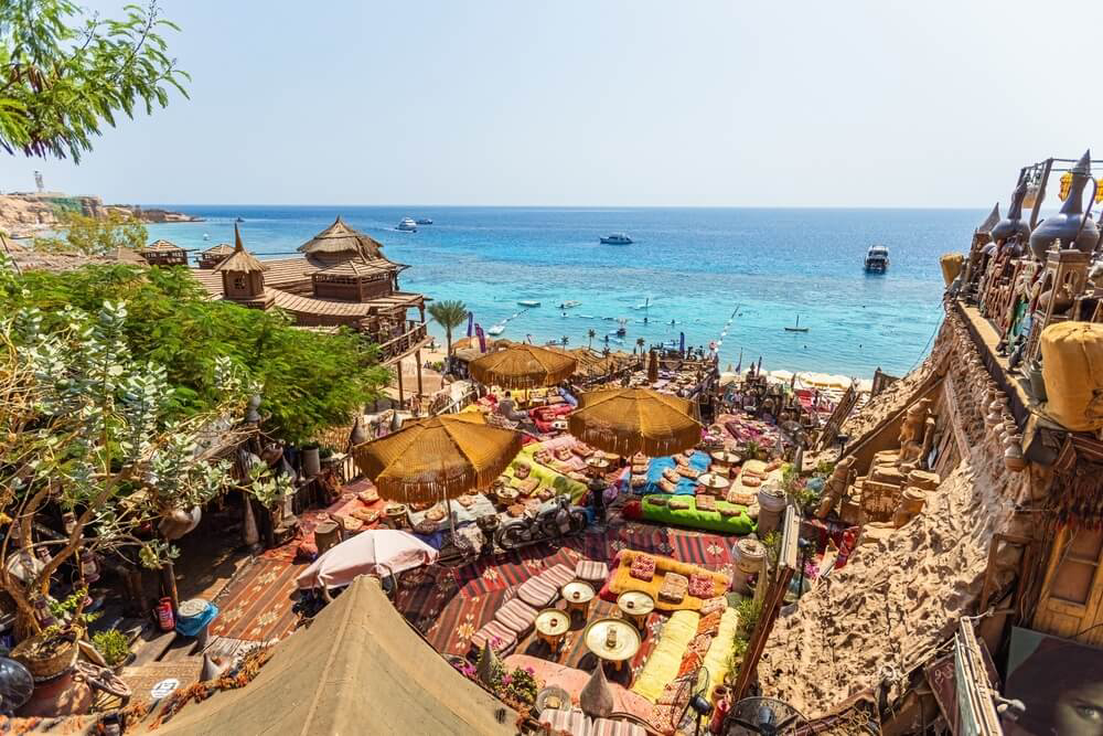 Café am Strand von Sharm el-Sheik.