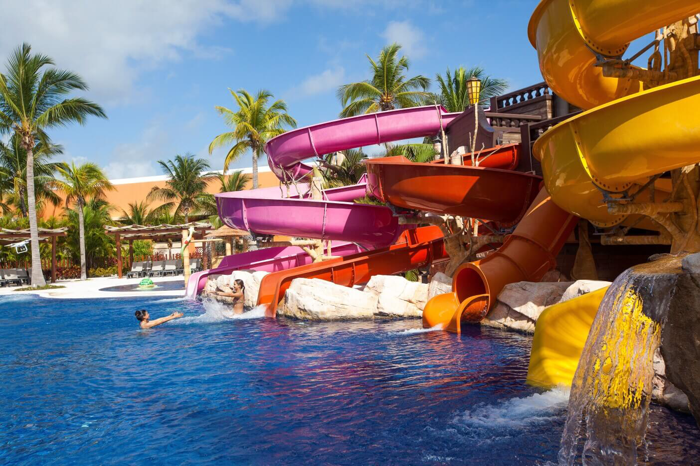 Kids play at Pirates Island water park at Barceló Maya Tropical.
