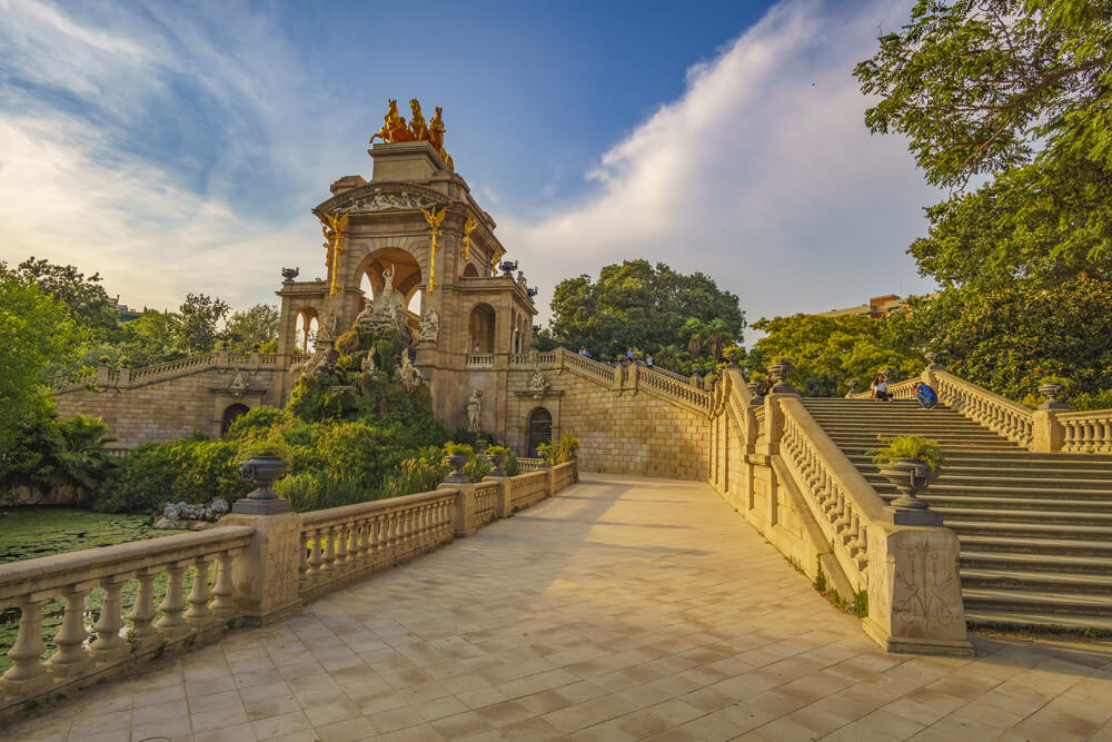 Ein Ausschnitt der Parkanlagen im Parc de la Ciutadella in Barcelona.