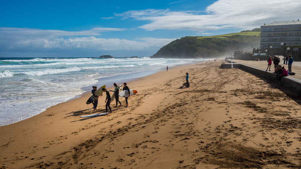 Zarautz, Basque Country, is a hot spot for surfers.