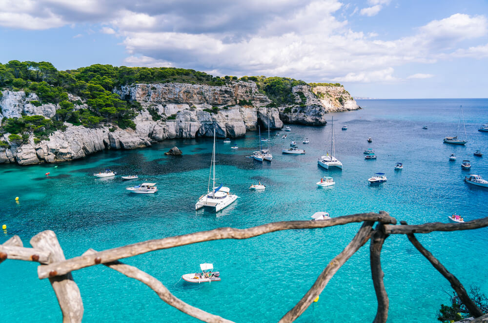 Best beaches in Menorca: Views of La Macarelleta from a distance