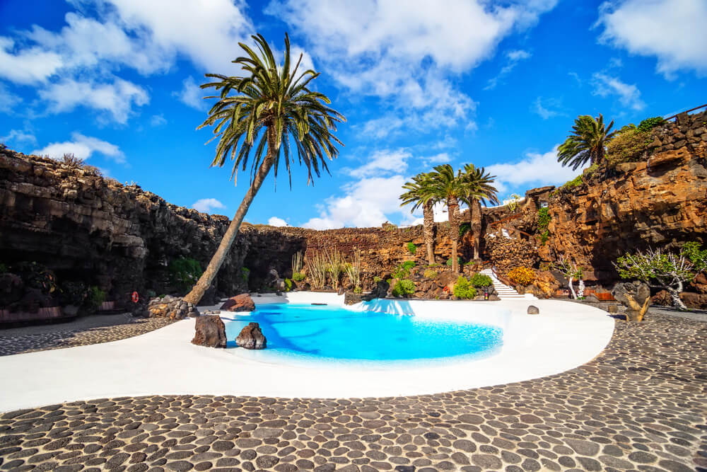 Jameos de Agua: A close-up of a pool inside the Jameos de Agua, Lanzarote