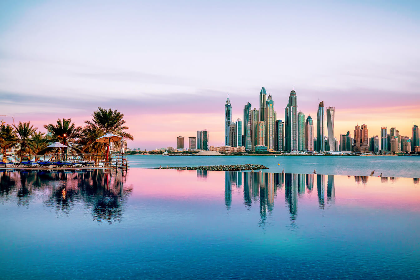 Best honeymoon destinations: The infinity pool at Dukes The Palm hotel overlooking Dubai Marina
