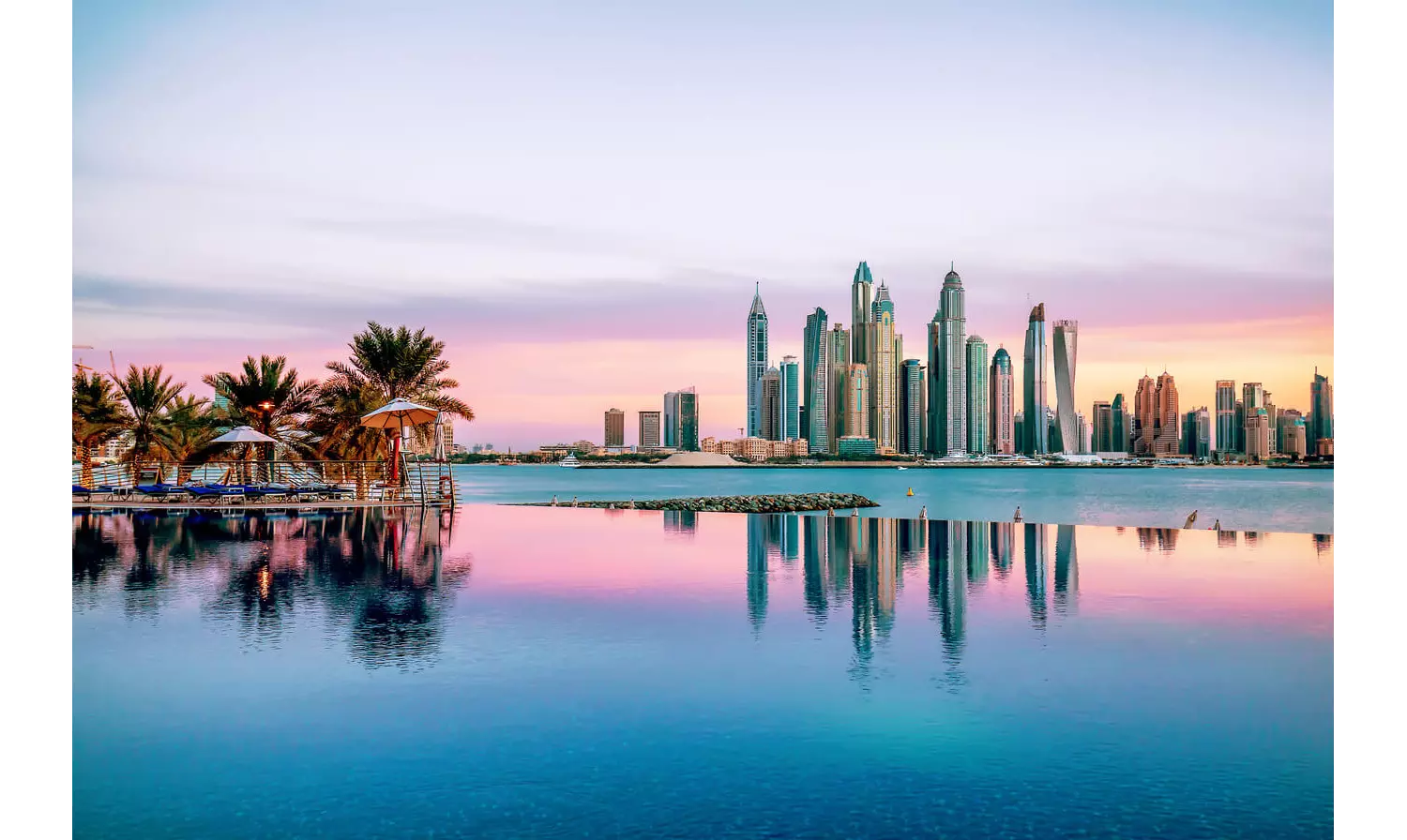 Best honeymoon destinations: The infinity pool at Dukes The Palm hotel overlooking Dubai Marina