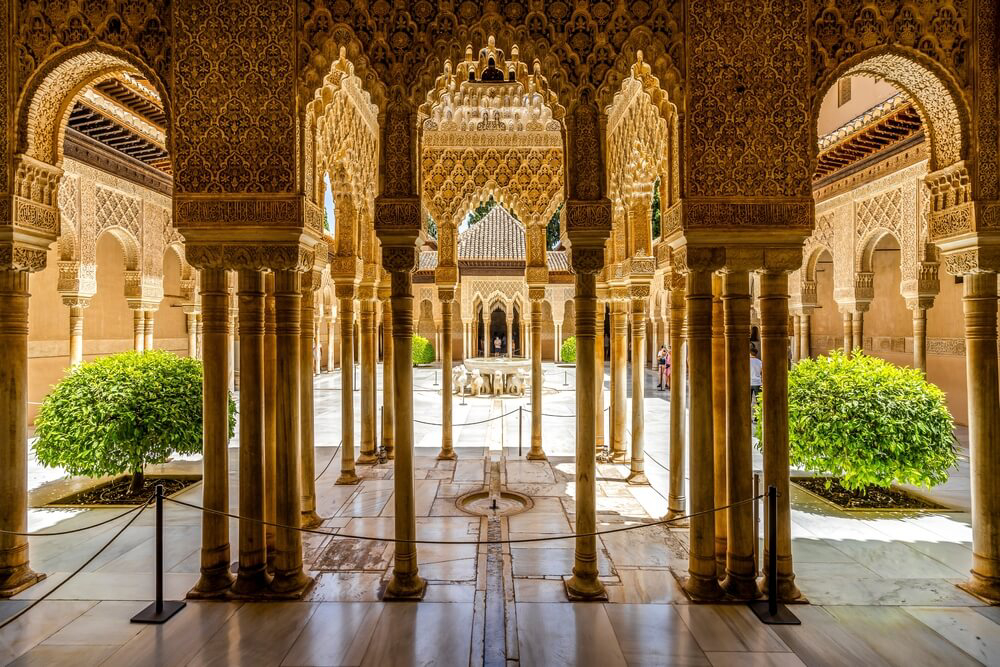 Most beautiful places in the world: A close up of an internal patio at the Alhambra