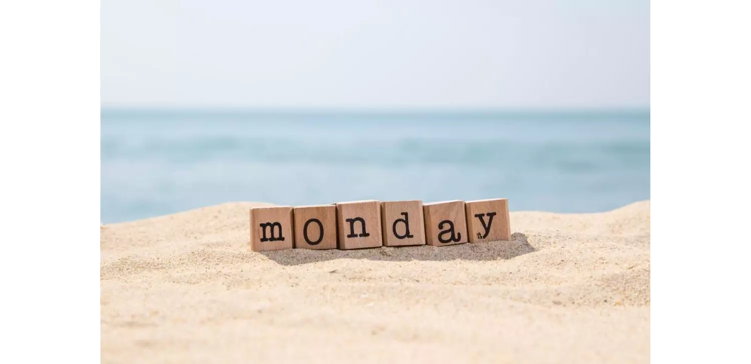 Blue Monday travel deals: Monday spelt with scrabble tiles on the sand