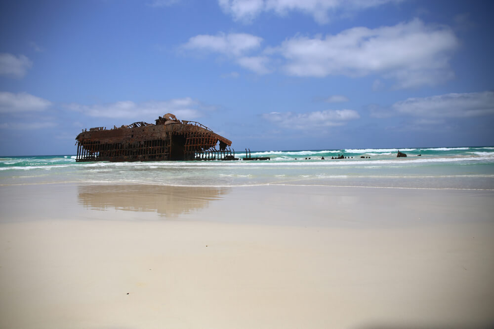 Boa Vista Island: A close-up of the Atalanta Beach shipwreck 