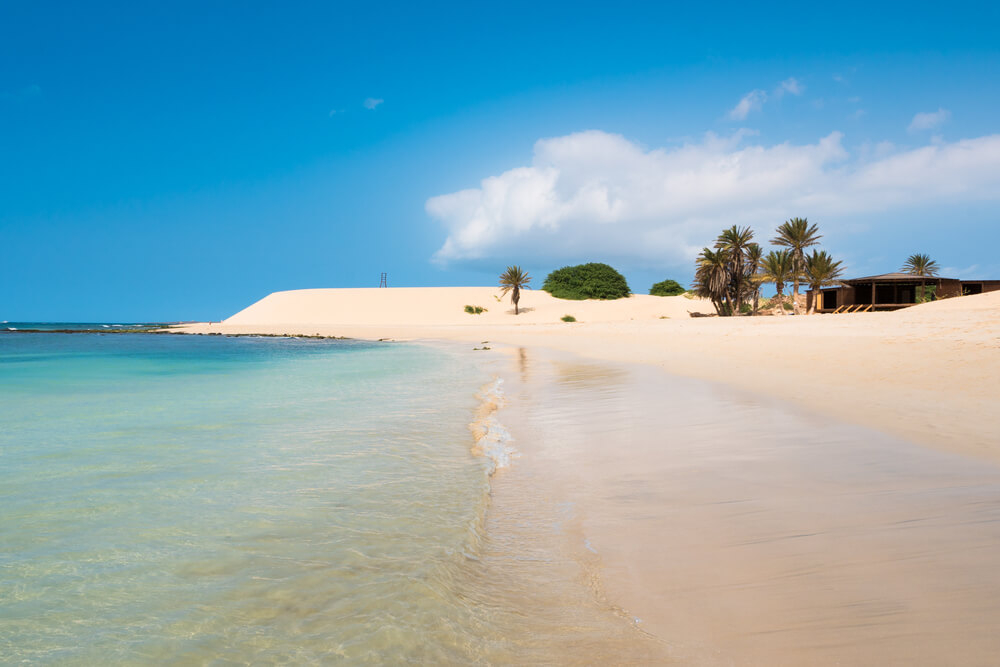 Praia de Chaves, Insel Boa Vista, mit türkisblauem Wasser.