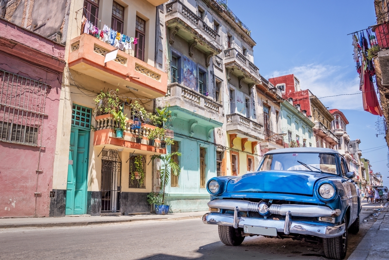 Havana, Cuba - April 23, 2016: Vintage classic american car in Havana, Cuba