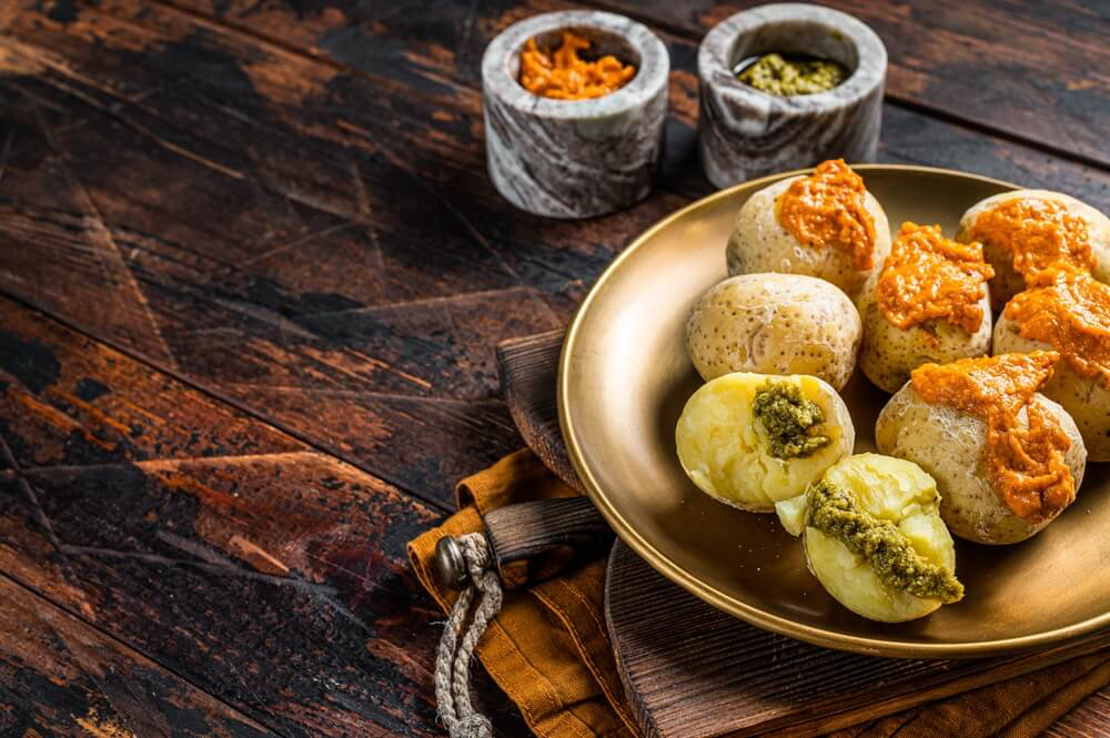 Day of the Canary Islands: A plate of papas arrugadas con mojo