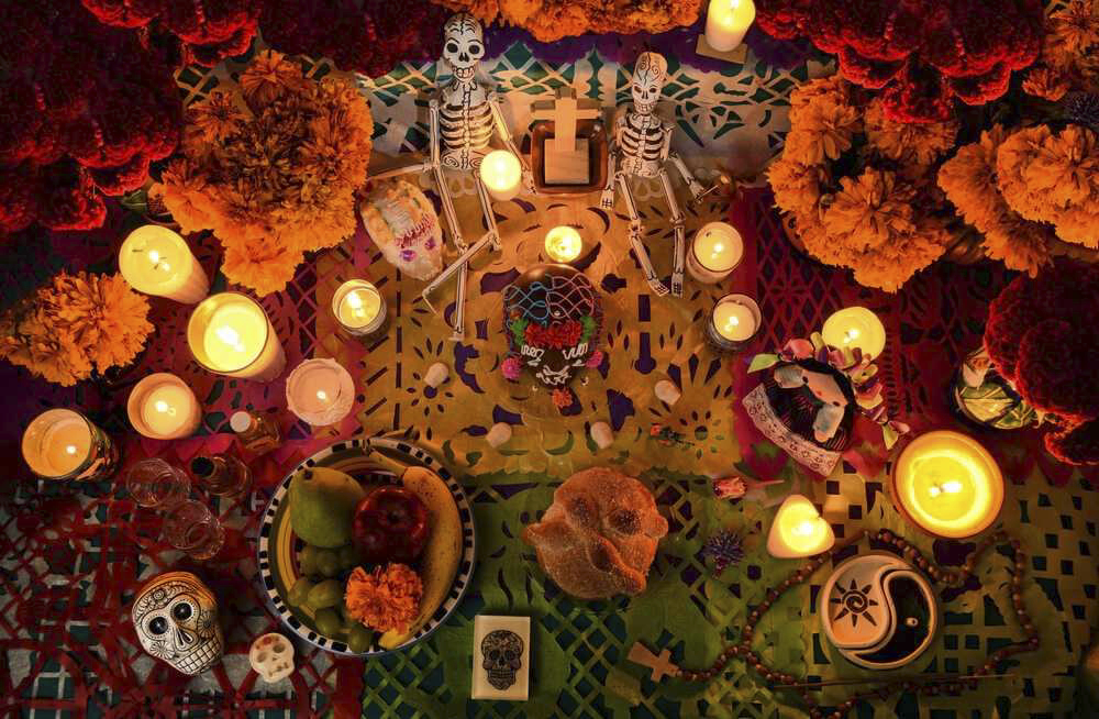 Day of the Dead around the world: An altar at home decorated for Mexican Day of the Dead