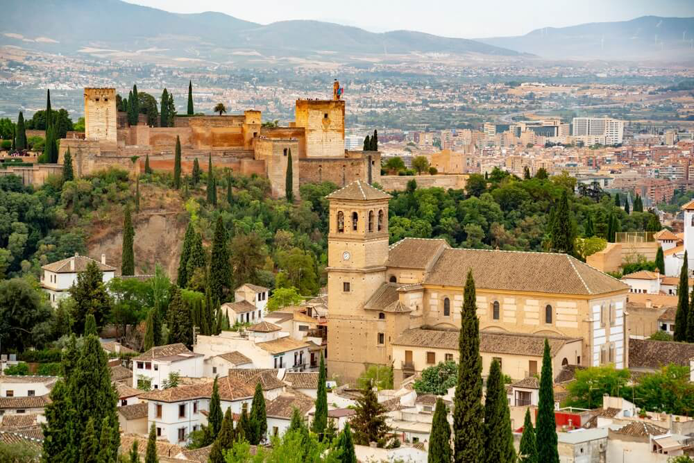 Granada: A view of the golden Granada skyline