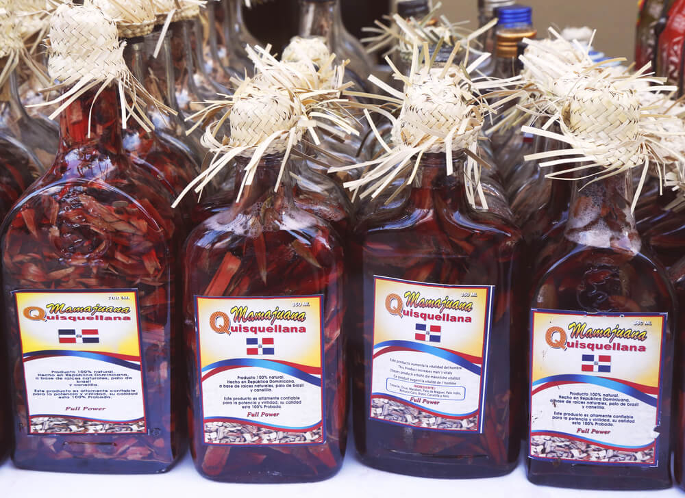 Facts about rum: A close up of bottles of mamajuana