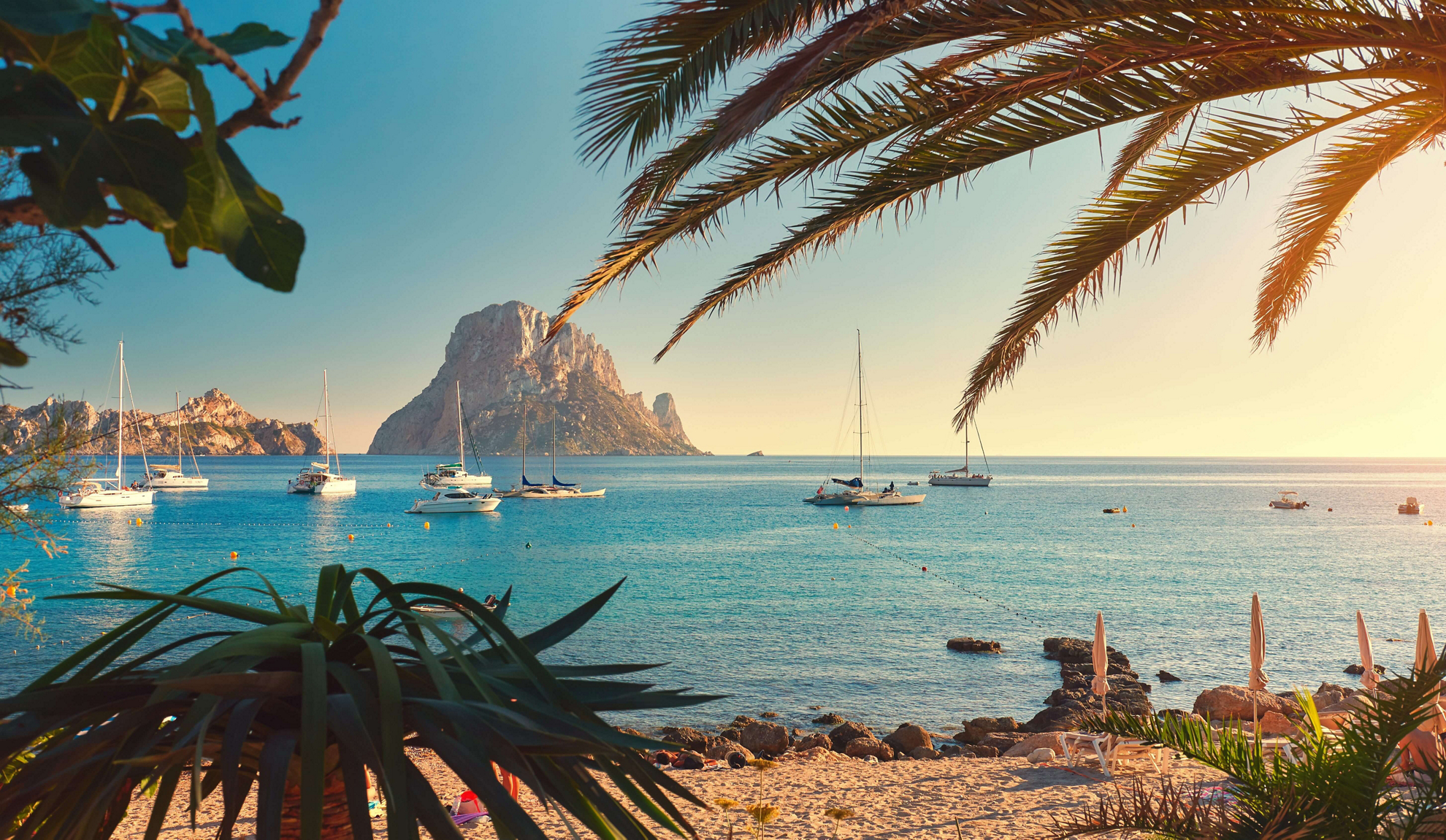 Family holidays in Ibiza: Bird’s eye view of Ibiza’s coastline