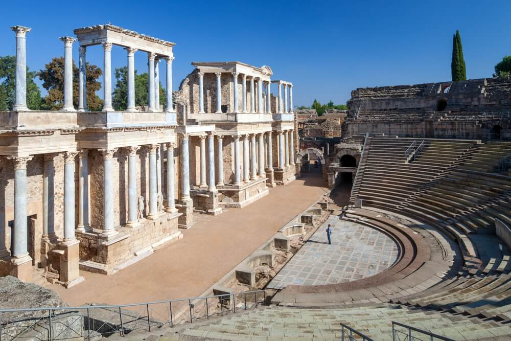 Roman Theatre: A side view of the inside of the Roman Theatre of Mérida 