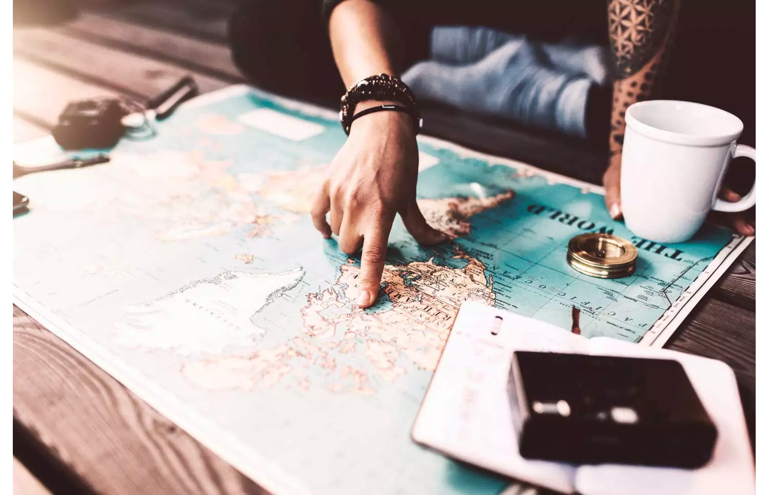 felicidad y viajar