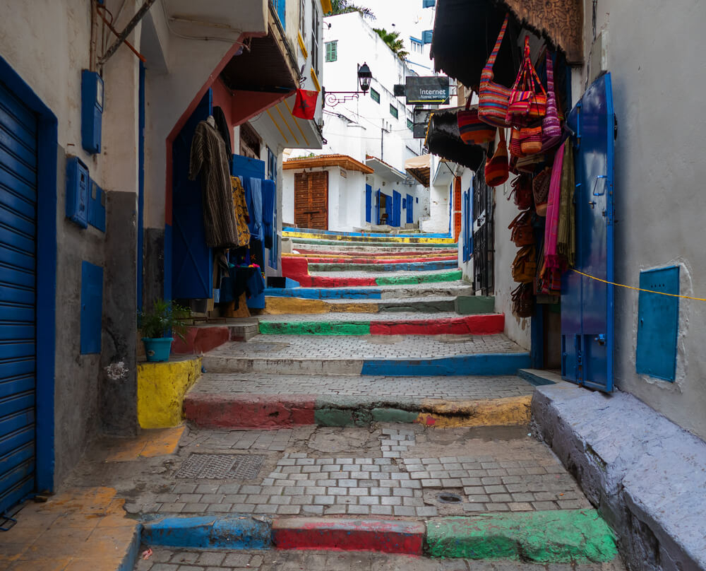 Tangier day tour: the multicoloured walkway inside Tangier’s souk