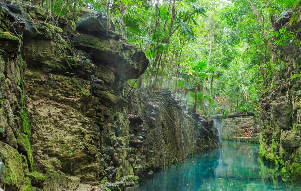 Friendship Day: The blue waters of the lagoons at Xcaret Park, Mexico