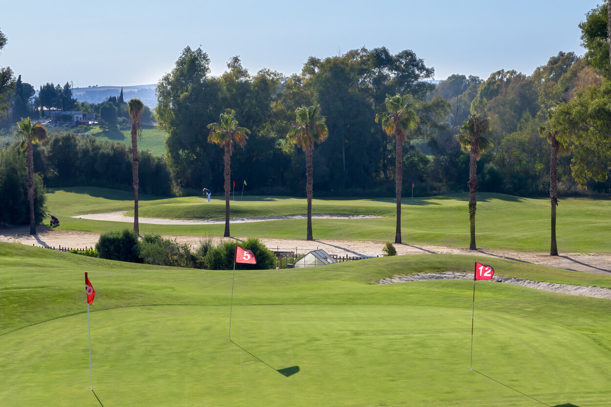 Golf breaks: The Barceló Montecastillo Golf Course with red flags by the holes