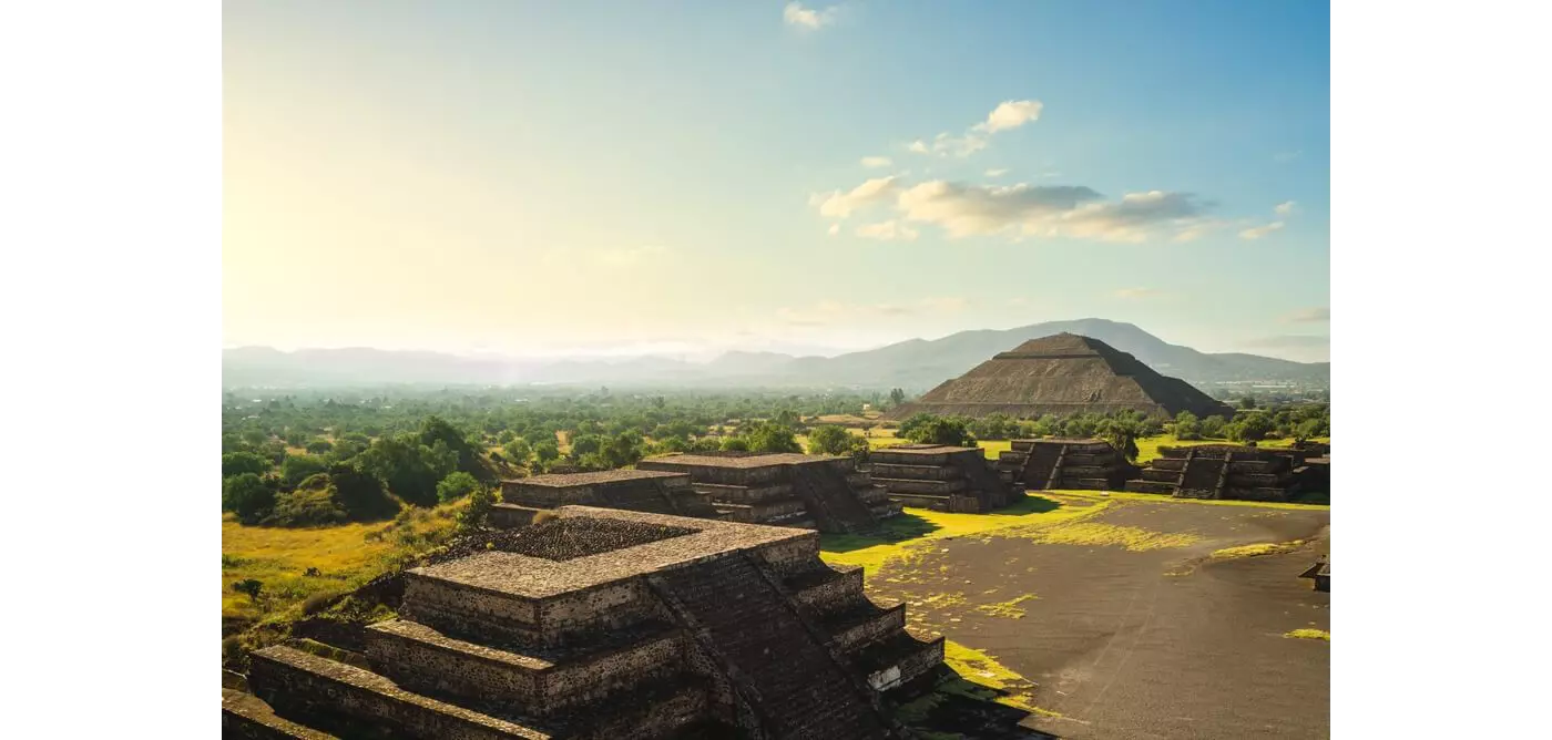 Die Ruinen von Teotihuacán im Hochland von Mexiko.