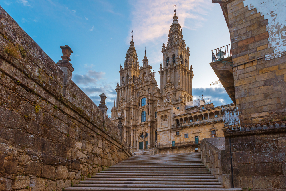 Galicia things to do: The Cathedral of Santiago de Compostela viewed from the plaza
