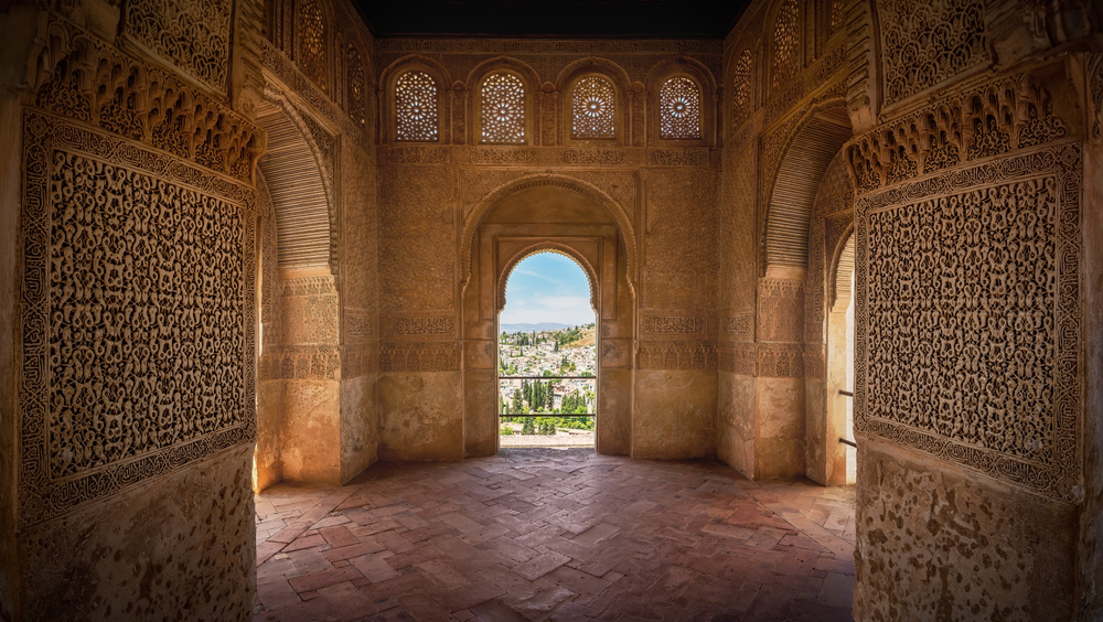 Instagram locations: An interior courtyard inside the Alhambra palace, Granada