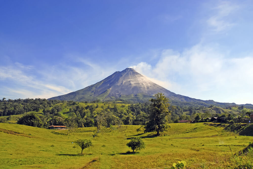 A Costa Rican landscape complete with a view of the Arenal volcano