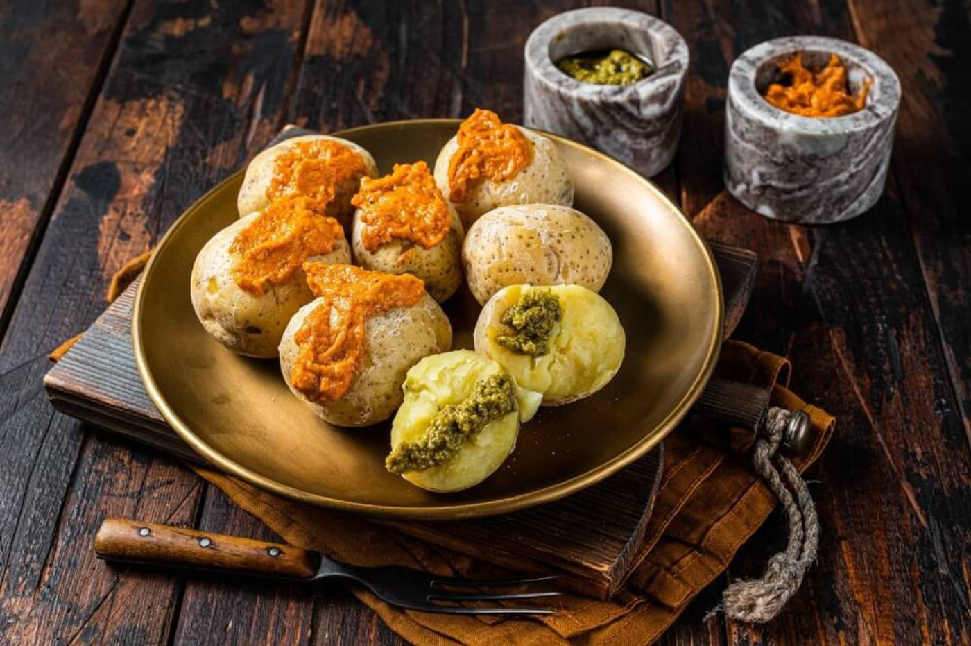 Verschiedene kanarische Produkte als Tapas angerichtet