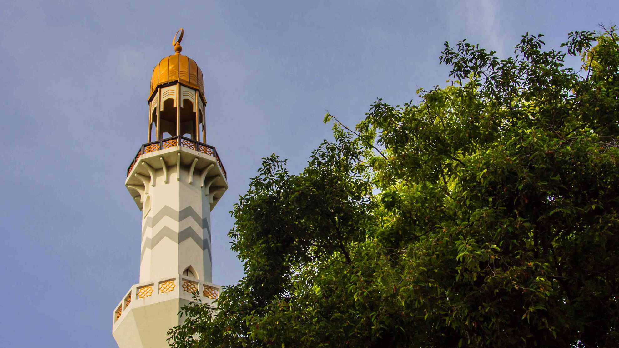 Minarett in Malé, der Hauptstadt der Malediven.