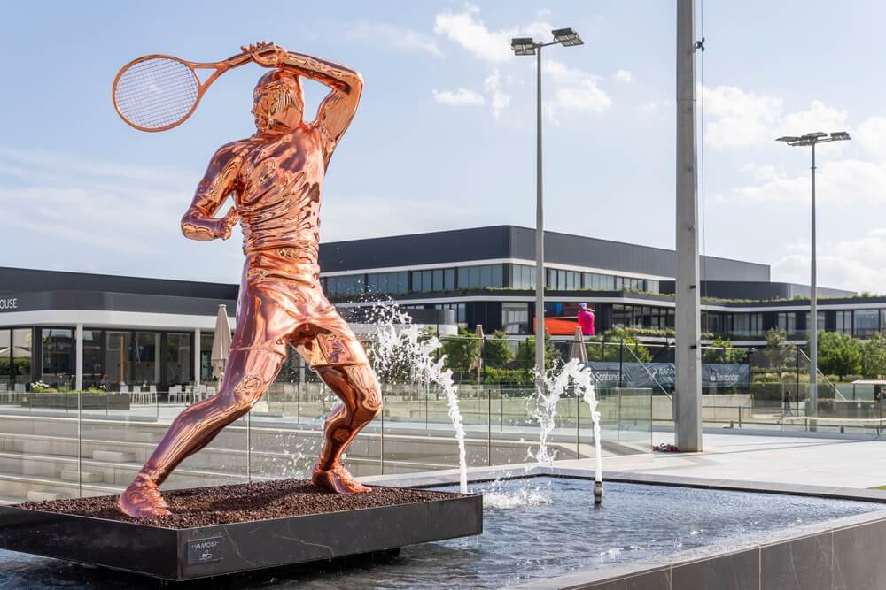 Rafa Nadal: A bronze statue of Rafa Nadal outside the museum