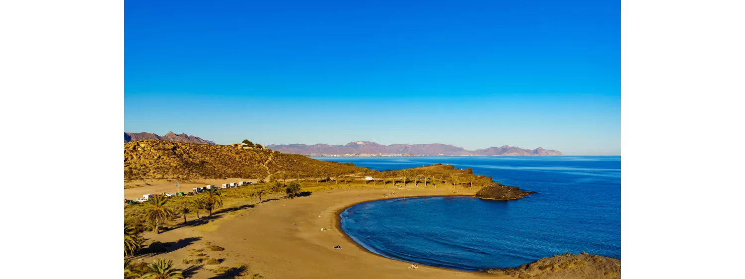 Percheles Beach, Murcia region Spain. Mazarron Bay