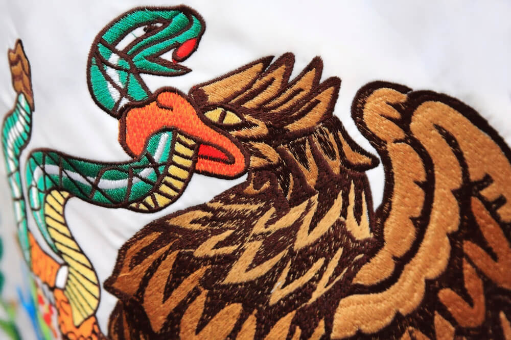 Mexican Flag: a close up of the eagle 